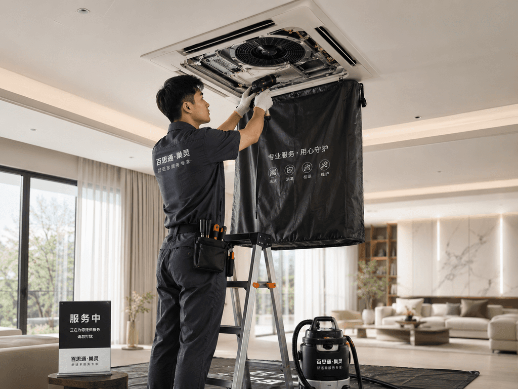 中央空调维保清洗现场